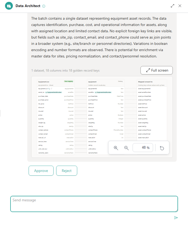 Approve and Reject buttons below an onboarding plan