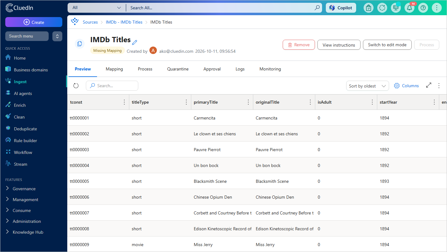 Ingestion Endpoint Preview